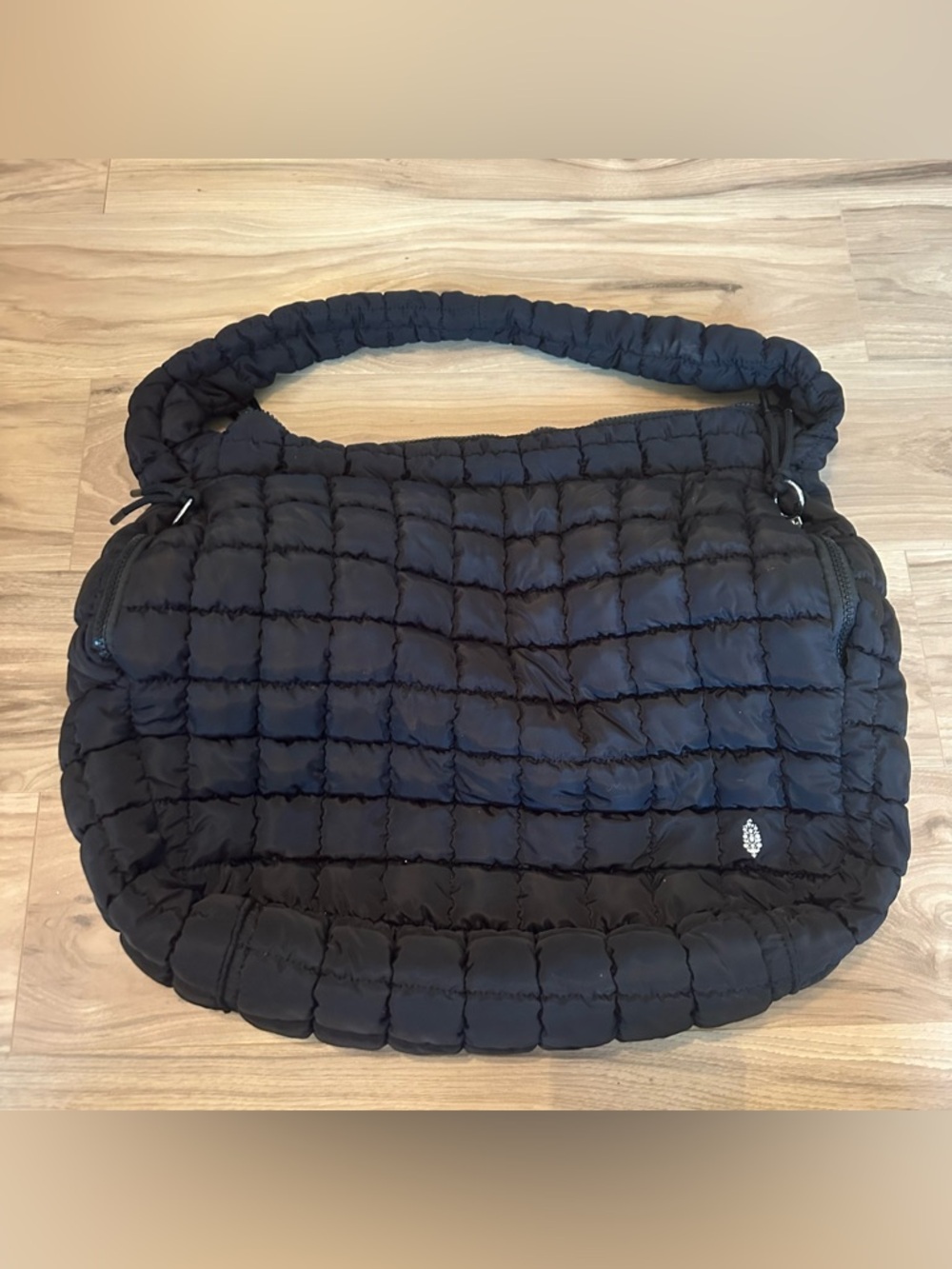Free people movement Black Quilted Puffer Shoulder Bag